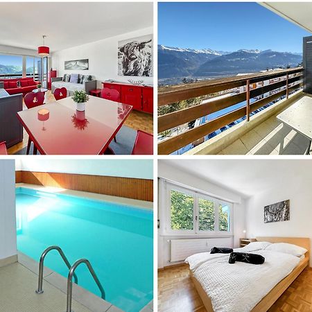 Pied-A-Terre In Crans-Montana, Pool And View - Swiss Alps 아파트 외부 사진